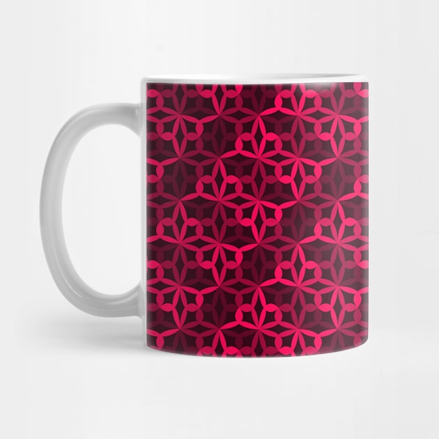 Geometric Flower Petal Pattern (Pink Shades) by John Uttley